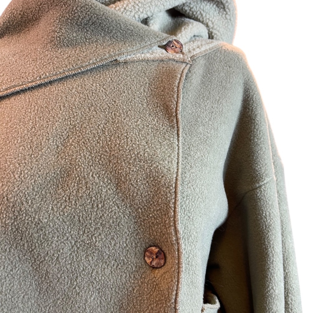 Giselle Shepatin Lagenlook Fleece Cropped Green Jacket One Size Fits All - Picture 6 of 7